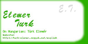 elemer turk business card
