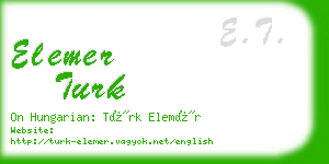 elemer turk business card